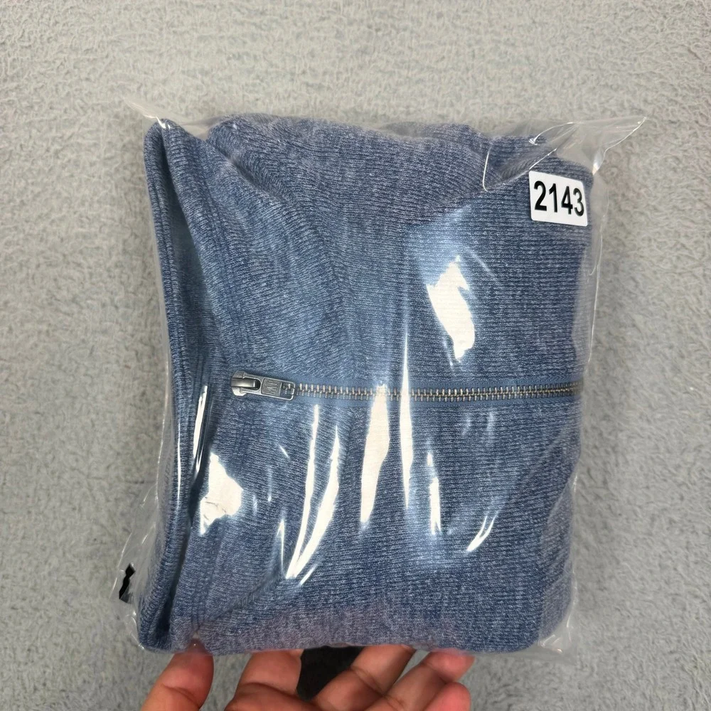 Gap Mens Blue Indigo Marled Quarter-Zip Pullover Sweater XXL New GP001957